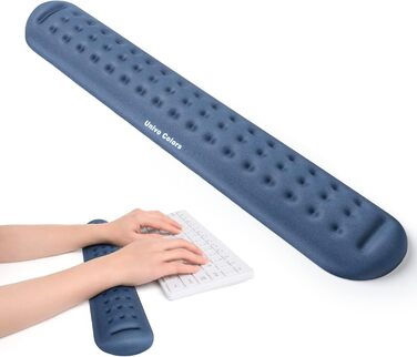 Підставка для зап'ястя під клавіатуру Univo Colors з Memory Foam, Ergonomic, для комп'ютера, ноутбука, офісу, геймінгу, Marineblau (Синій)