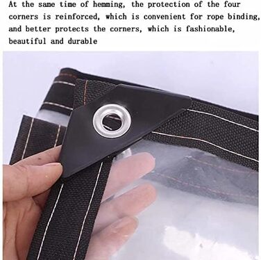 Waterproof Transparent Tarp with Eyelets, Transparent Tarp for Outdoors, Tent Transparent Tarps Garden, Tent Tarp Cover, Weatherproof Tarp for Folding (3x6m)