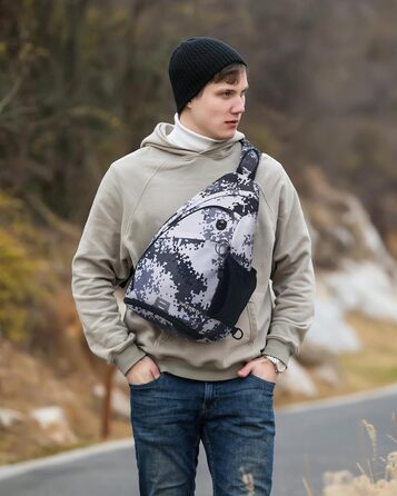 Сумка через плече WATERFLY: рюкзак-слінг для туризму, велоспорту та подорожей (Tarnweiß)