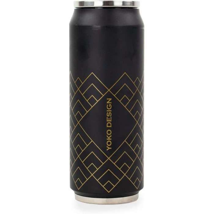 Термос Yoko Design Thermoskanne з нержавіючої сталі, двостінний, BPA-free, 280/500/700 мл, Art Deco, чорний