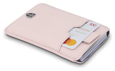 Слім-гаманець TRAVANDO Dallas з RFID-захистом для 12 карток, компактний картхолдер з шнурком, рожевий