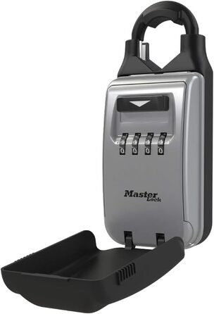Master Lock 5415D Heavy Duty Key Lock Box - Zinc Wall Mount, Durable Adjustable Shackle