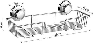 SANNO Strong Suction Cup Shower Shelf Bathroom Rack Storage Stainless Steel Soap Dish Holder, with Suction Cup, Sponge Holder for Shower, Bathroom