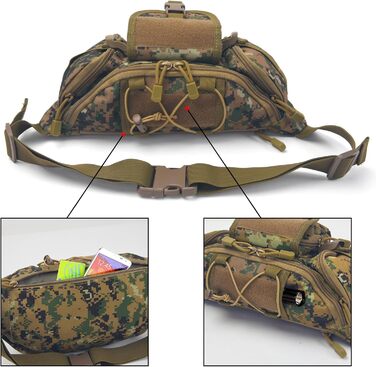 Тактична чоловіча поясна сумка Molle, водонепроникна, унісекс, для туризму, подорожей, бігу, кемпінгу (камуфляж 