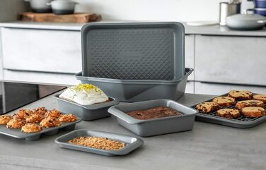 Форма для мафінів MasterClass Smart Ceramic, 9 форм, антипригарна, вуглецева сталь, 24x22 см, стійка до подряпин, штабельована