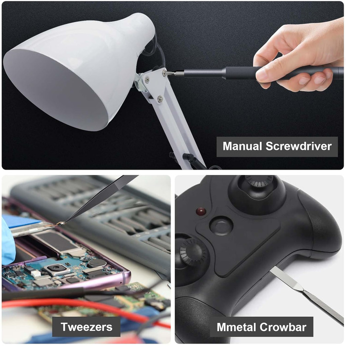 Набір мініатюрних електричних викруток MQFORU 78 в 1 з 72 бітами, 5 режимів крутного моменту, LED-підсвічуванням для ремонту телефонів, годинників, камер