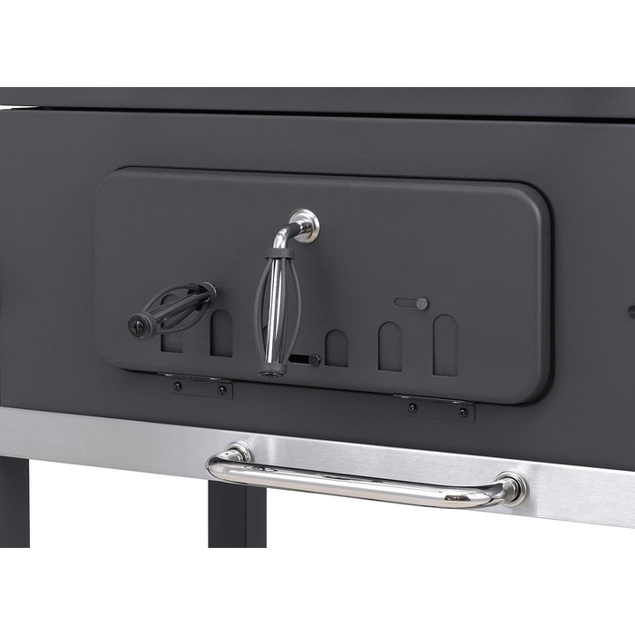 Tepro charcoal grill with 2 sturdy carrying handles, easy-to-open lid including thermometer and ash catcher, dimensions approx. 67.5 x 43.3 x 45 cm, Black (Toronto XXL New)