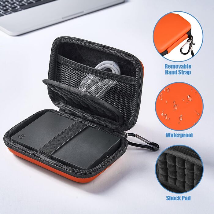 Чохол для зовнішнього жорсткого диска ProCase 2.5' (Seagate, Toshiba, WD, Samsung, UnionSine) - Оранжевий