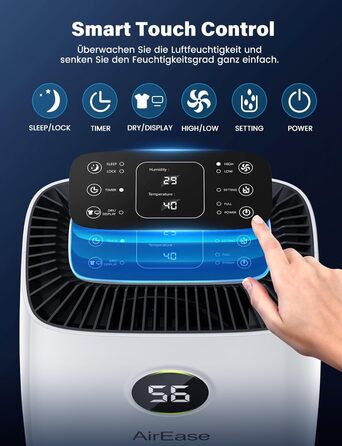 Електричний осушувач повітря 12л/день з LED дисплеєм та таймером. Осушувач для дому, підвалу, 108м³, білий
