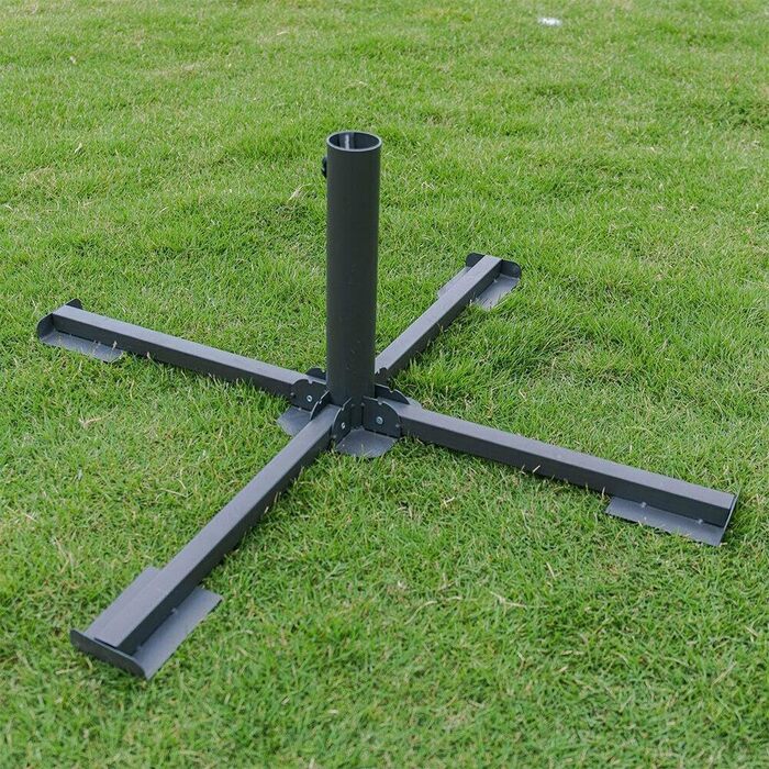 Large metal garden parasol stand, foldable, parasol stand, umbrella stand for the terrace, protects from the sun and provides shade