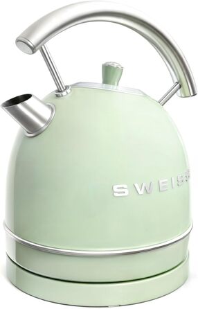 Електричний чайник SWEISS KTL6, Vintage, 1.5 л, нержавіюча сталь, зелений, 2200 Вт