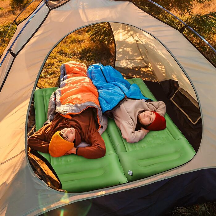 Кімомат Ciskotu Саморозгортальний килимок для кемпінгу, 12 см, з насосом, ультралегкий, компактний, зелений