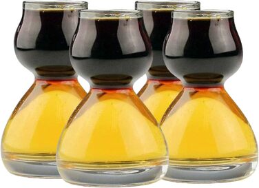 Набір склянок для шоту Quaffer Double Bubble Anchor Hocking 4 шт (1.25oz + 2.25oz) - прозорі склянки для коктейлів