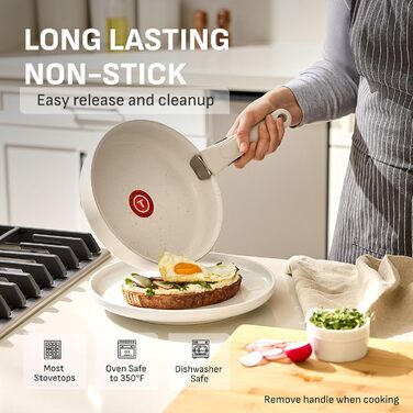 Набір посуду T-FAL Ingenio Essentials 11 предметів, гранітне титанове покриття, антипригарне, для духовки, бежевий