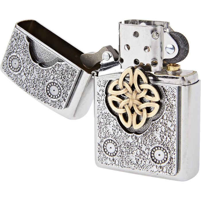 Запальничка Zippo 207 Celtic Knot Street Chrome, срібна