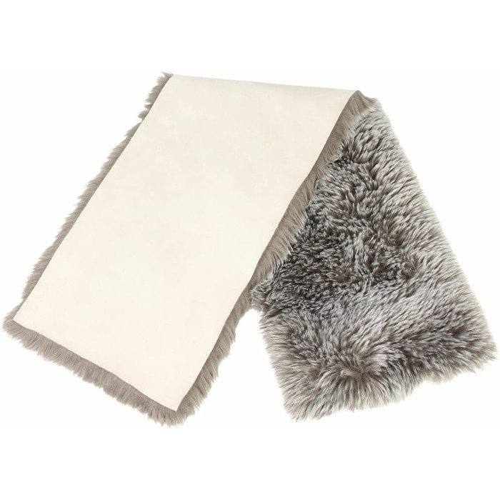 Faux Fur Table Runners, Table Toppers, Centerpieces (beige-brown, 30x120 cm)