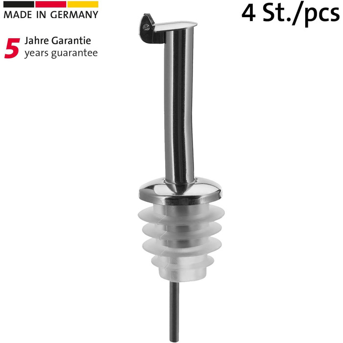 Виливний носик для пляшок Westmark 2 шт. з металу (нержавіюча сталь), з пробкою, для спиртних напоїв, олії, оцту, з повітряною трубкою, сріблястий