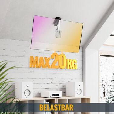 Кронштейн для телевізора стельовий поворотний RICOO 13-32 дюйми VESA 100x100 для плоских, Smart OLED та вигнутих телевізорів