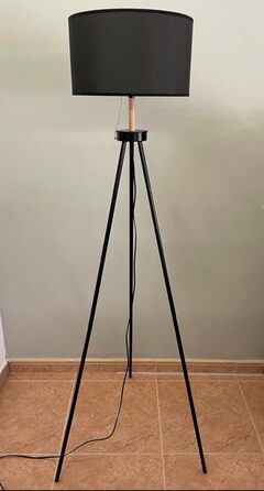 Стельова лампа Bel Air Home NAPOLI на штативі з 3 ніжками, чорна - 160 см, сучасний дизайн