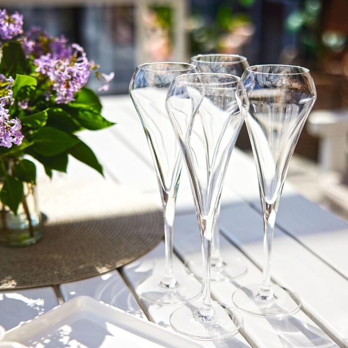 Chef & Sommelier Open Up - Champagne Flutes 200ml - 6 Pieces - Made of Krysta Crystal Glass - Ideal for Festive Occasions - Shine, Transparency and High Durability
