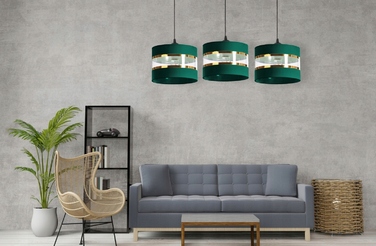 Підвісна люстра ZWIS з зеленим абажуром, 3xE27