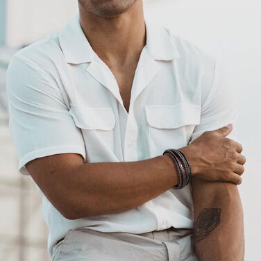 Чоловічий шкіряний браслет Speroto Premium (23 см), коричневий, з магнітною застібкою з нержавіючої сталі. Ідеальний подарунок для чоловіків