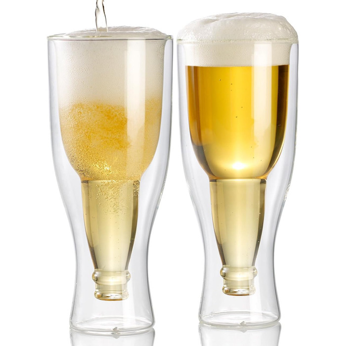 Набір пивних склянок Infactory Thermo Bierglas 0.33л (4 шт) - термосклянки для пива, подвійні стінки