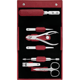 Набір для манікюру та педикюру ZWILLING (7 предметів), з екошкіряним етиуі, нержавіюча сталь, червоний