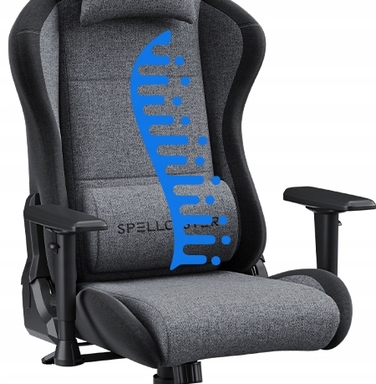 Ігрове крісло Sense7 Spellcaster FUKU, тканина, чорно-сіре