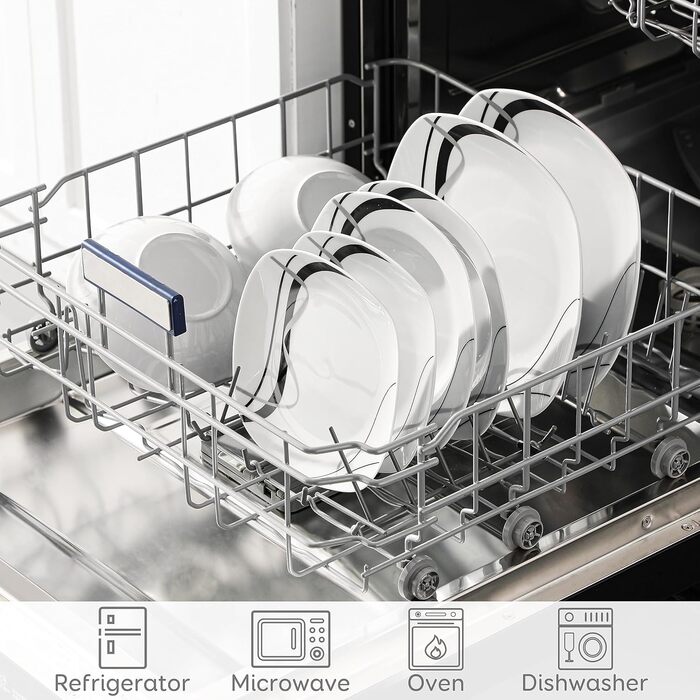 Набір посуду VEWEET FIONA 24 шт. для 6 осіб: 6 тарілок, 6 десертних тарілок, 6 супових тарілок, 6 мисок