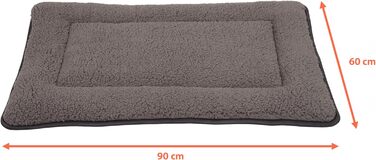 Килимок для тварин Spetebo з плюшу, 90 x 60 см, сірий - нековзний килимок-ліжко для собак та котів, м'яка підстилка, ковдра для домашніх тварин