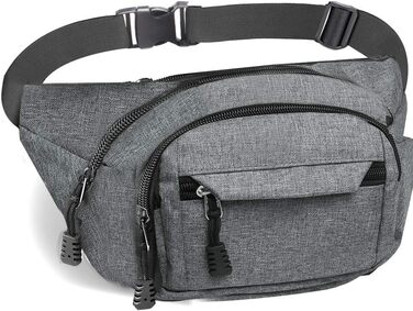 Водонепроникна поясна сумка - поясний ремінь для жінок та чоловіків, підходить для походів, кемпінгу, їзди на велосипеді та подорожей (Сірий Big)