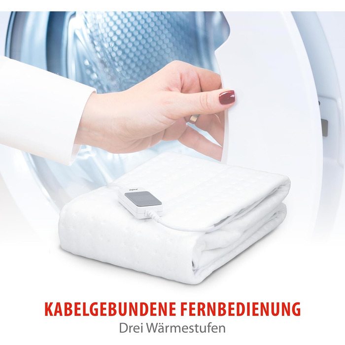 Електрична ковдра Alpina 80 x 150 см, 60 Вт, 3 режими нагріву, біла, поліестер