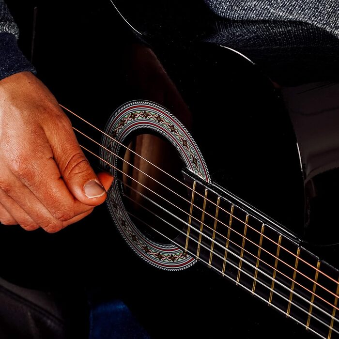 Класична гітара 3rd Avenue 4/4 з нейлоновими струнами, повний розмір, стартовий набір – синій (чорний)