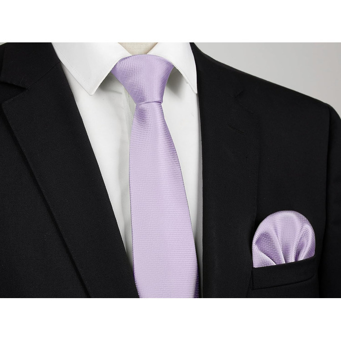 Набір краваток Enlision для чоловіків: однотонні краватки та кишеньковий хустинка. Класичний стиль для весілля, ділових зустрічей та особливих подій. (Фіолетовий)