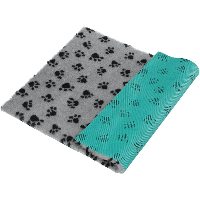 М'яка медична підстилка для собак Medbed Premium: нековзна, вбираюча вологу, дихаюча, 70x100 см, сіра з лапками