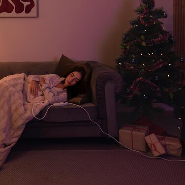 Електрична ковдра Cecotec HeatConfort ThermalBlanket 160x130 см з автоматичним вимкненням та 9 рівнями нагріву. М'яка флісова ковдра Coral