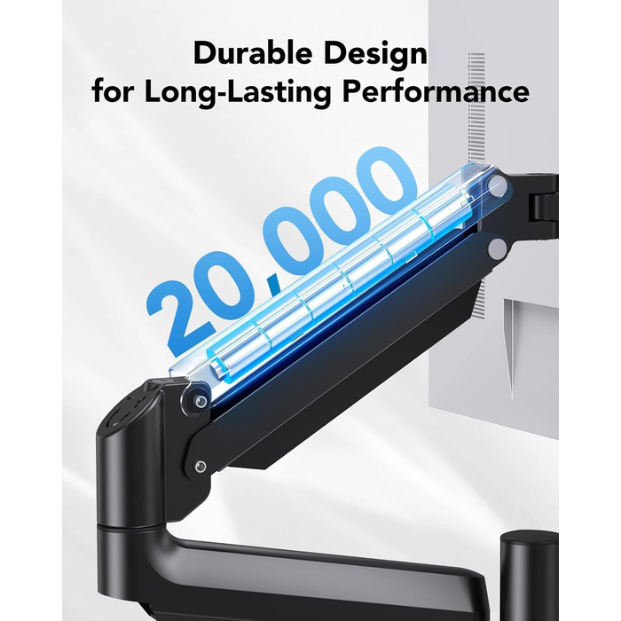 Кріплення для монітора HUANUO на 2 монітори, 13-32 дюйми, регульована висота, довгий важіль, VESA 75/100 мм, вантажопідйомність 2-9 кг, для геймінгу