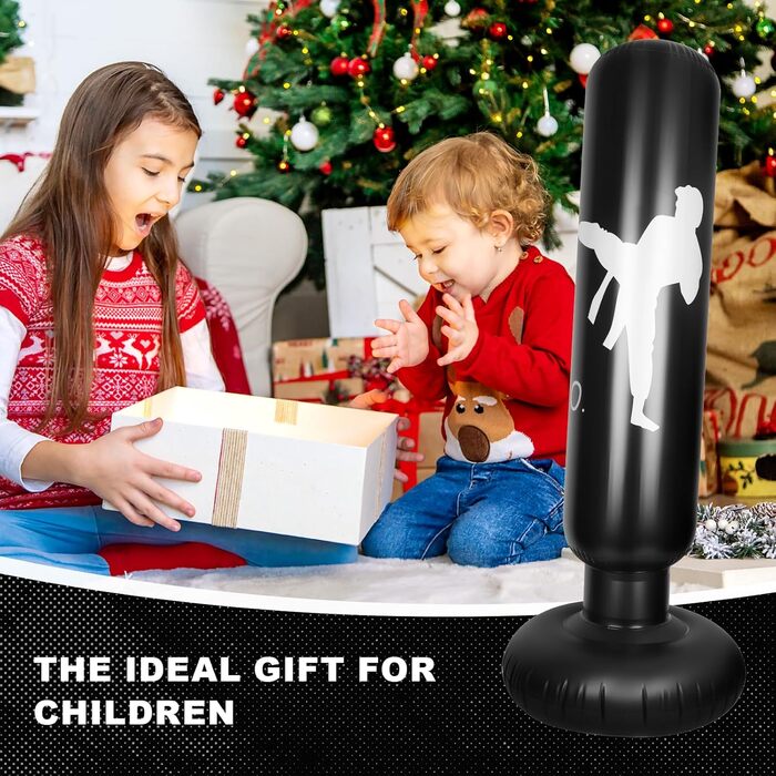 Надувний боксерський мішок для дітей 160см з насосом, 3-12 років, для MMA, карате, таеквондо