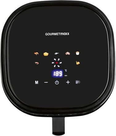 Фритюрниця горіння повітрям GOURMETmaxx 4.5L – Airfryer 1400W з цифровим дисплеєм, таймером, захистом від перегріву, миється у посудомийній машині, без жиру – Чорний 4.5 літри