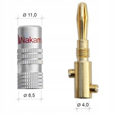 Акустичний кабель NAKAMICHI OFC 2x4мм², у обплетенні, конектори 