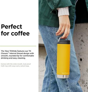 Klean Kanteen Men's tkwide Tritan Drinking Bottle (473 ml, Marigold)