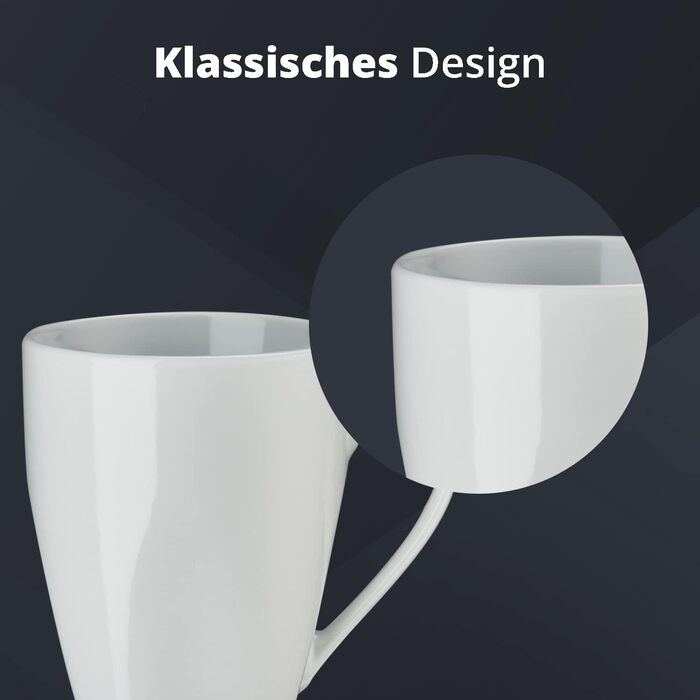 Набір посуду KHG Kombiservice 62 елементи | Білий сервіз для 6 осіб з якісного порцеляну | Класичний дизайн | З цукерницею, ложками для яєць та молочником