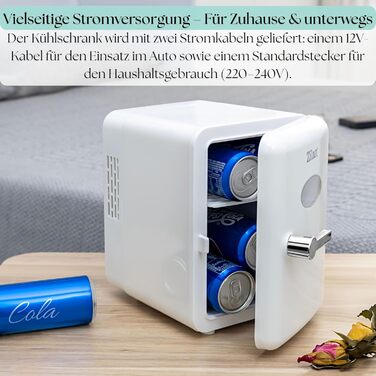 Zilan 2в1 Міні-холодильник: охолодження та підігрів, 4 літри, з підсвіткою. Косметичний холодильник для макіяжу та догляду. Компактний кухонний холодильник