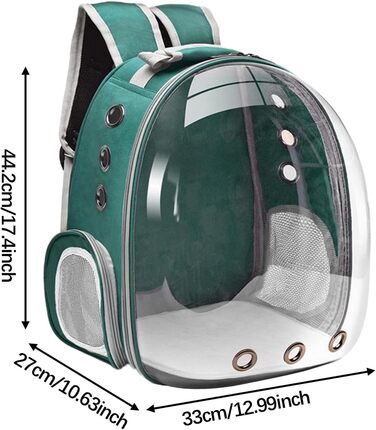 Рюкзак-переноска для кота MagiDeal Premium, велика прозора сумка для тварин, портативна, з вентиляцією, водонепроникна (зелений)