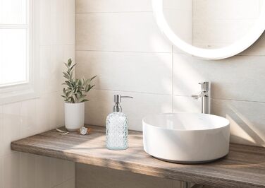 Дозатор мила для ванної та кухні зі скла та нержавіючої сталі 304 (прозорий)