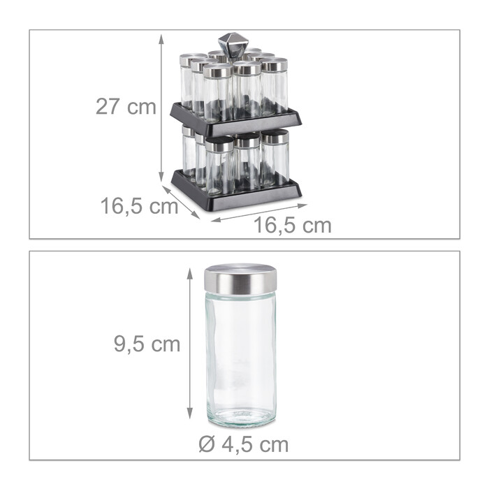 Relaxdays Rotating Spice Carousel with 16 Jars