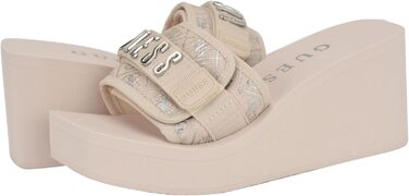 Босоніжки жіночі GUESS Dellean на танкетці, сріблясті (37.5 EU)