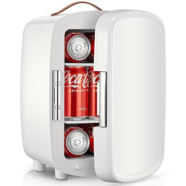Міні-холодильник FOHERE 10л для косметики та напоїв, 12V/220V, білий - для спальні, офісу, авто