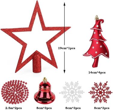 Новорічні кулі Рожево-золоті, 100 шт., діаметром 3, 4 та 6 см, набір прикрас для ялинки, пластикові, для різдвяного декору